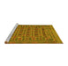 Sideview of Machine Washable Persian Yellow Traditional Rug, wshtr2391yw