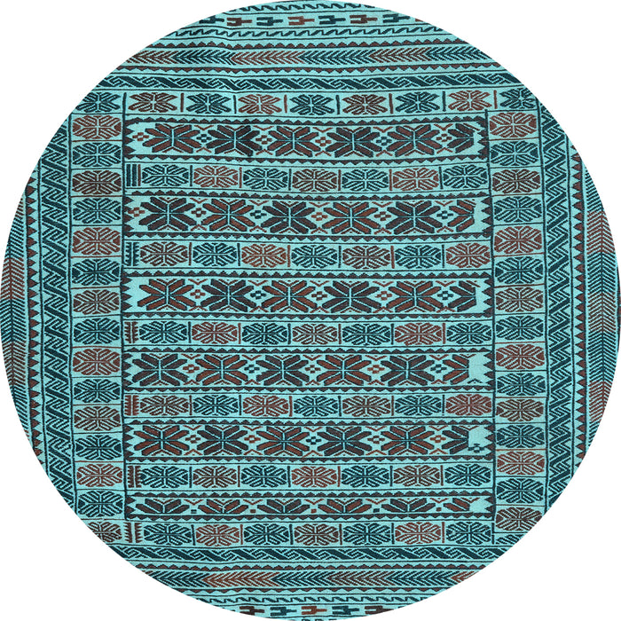 Round Persian Light Blue Traditional Rug, tr2391lblu
