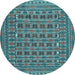 Round Persian Light Blue Traditional Rug, tr2391lblu