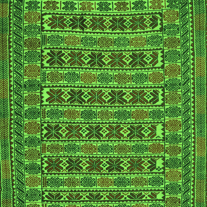 Serging Thickness of Machine Washable Persian Green Traditional Area Rugs, wshtr2391grn