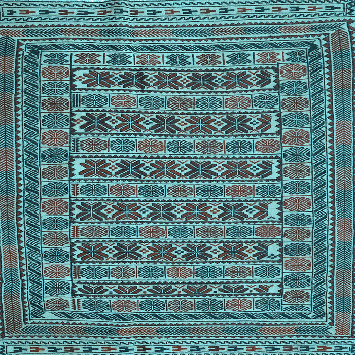 Square Machine Washable Persian Light Blue Traditional Rug, wshtr2391lblu