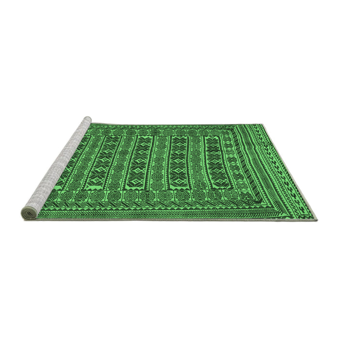 Sideview of Machine Washable Persian Emerald Green Traditional Area Rugs, wshtr2391emgrn