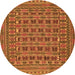 Square Persian Orange Traditional Rug, tr2391org