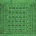 Square Persian Emerald Green Traditional Rug, tr2391emgrn