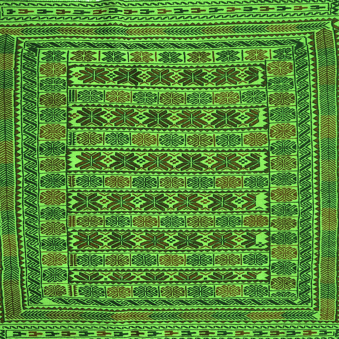 Round Machine Washable Persian Green Traditional Area Rugs, wshtr2391grn