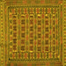 Square Persian Yellow Traditional Rug, tr2391yw
