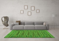 Machine Washable Persian Green Traditional Rug, wshtr2391grn