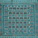 Square Persian Light Blue Traditional Rug, tr2391lblu