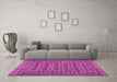 Machine Washable Persian Pink Traditional Rug in a Living Room, wshtr2391pnk