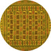 Round Persian Yellow Traditional Rug, tr2391yw