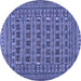 Round Persian Blue Traditional Rug, tr2391blu
