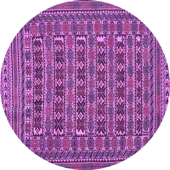 Round Machine Washable Persian Purple Traditional Area Rugs, wshtr2391pur