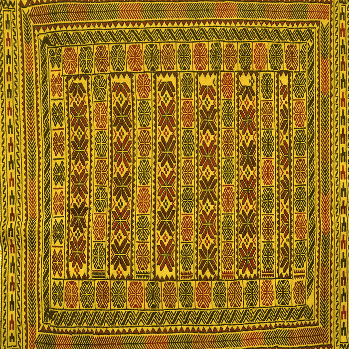 Square Machine Washable Persian Yellow Traditional Rug, wshtr2391yw