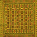 Square Machine Washable Persian Yellow Traditional Rug, wshtr2391yw