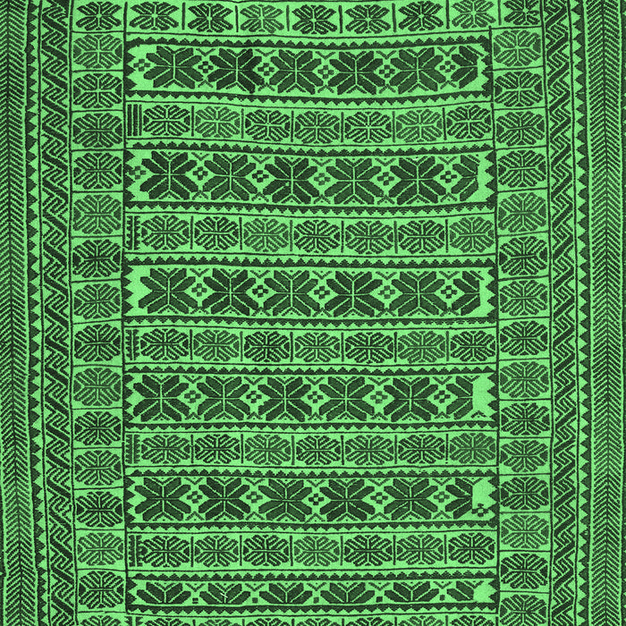 Machine Washable Persian Emerald Green Traditional Area Rugs, wshtr2391emgrn