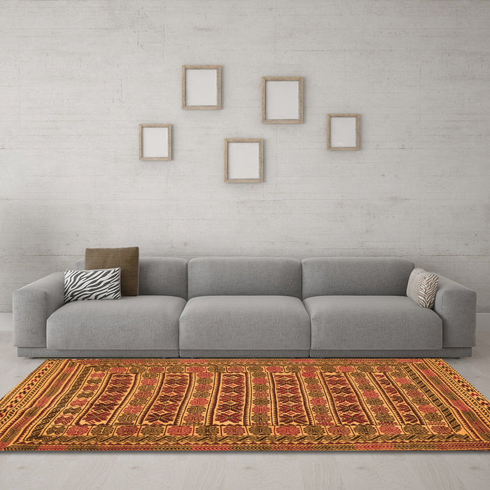 Machine Washable Persian Orange Traditional Area Rugs in a Living Room, wshtr2391org