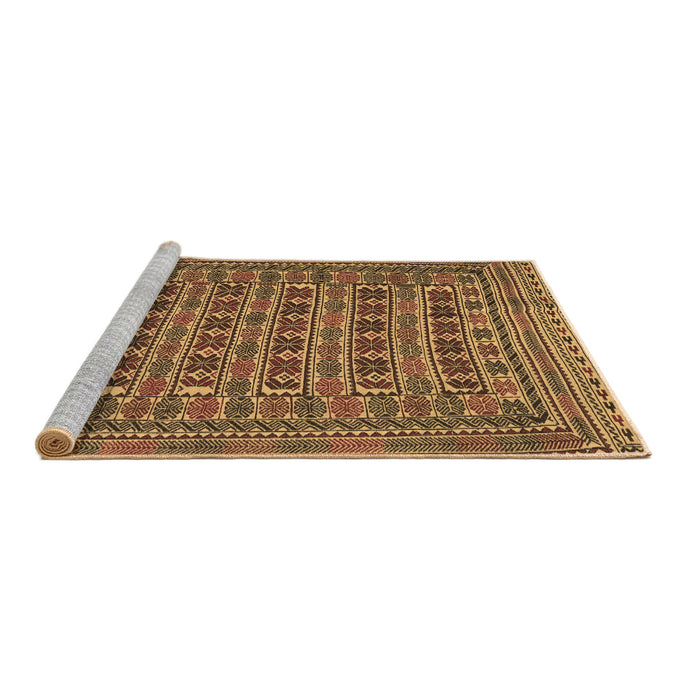 Sideview of Machine Washable Persian Brown Traditional Rug, wshtr2391brn