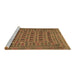 Sideview of Machine Washable Persian Brown Traditional Rug, wshtr2391brn