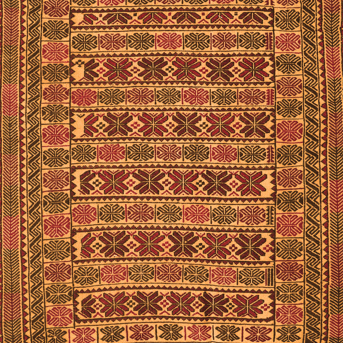 Serging Thickness of Machine Washable Persian Orange Traditional Area Rugs, wshtr2391org