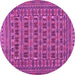 Round Machine Washable Persian Pink Traditional Rug, wshtr2391pnk