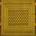 Square Machine Washable Persian Yellow Traditional Rug, wshtr2392yw