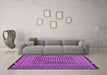 Machine Washable Persian Purple Traditional Area Rugs in a Living Room, wshtr2392pur