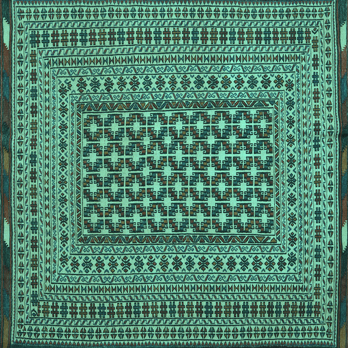 Square Machine Washable Persian Turquoise Traditional Area Rugs, wshtr2392turq