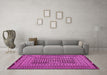 Machine Washable Persian Pink Traditional Rug in a Living Room, wshtr2392pnk