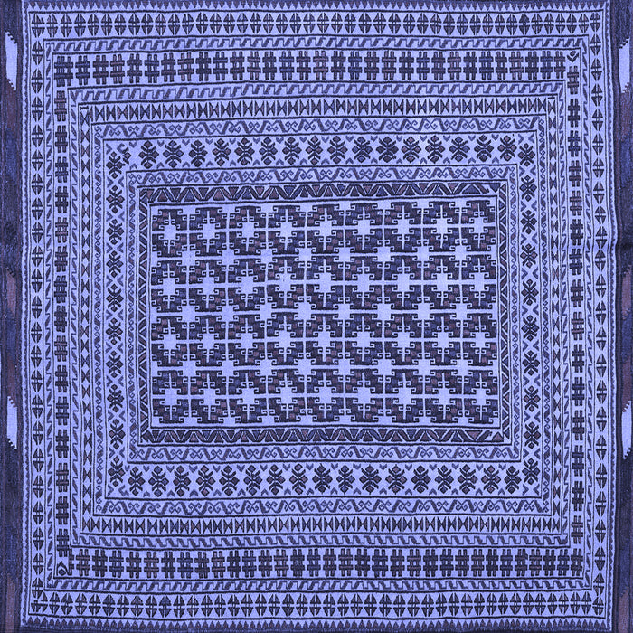 Square Machine Washable Persian Blue Traditional Rug, wshtr2392blu