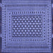 Square Machine Washable Persian Blue Traditional Rug, wshtr2392blu