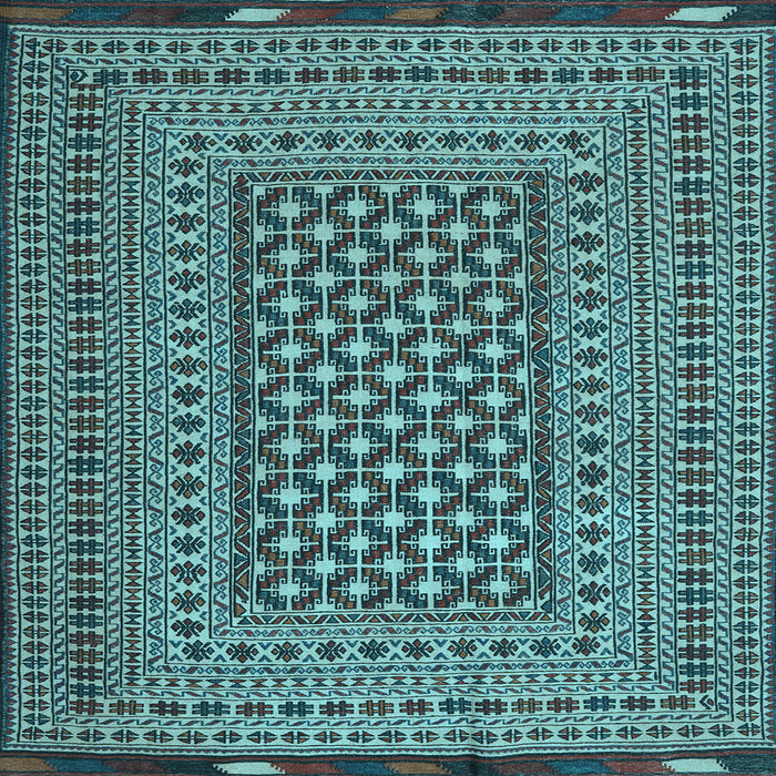 Square Machine Washable Persian Light Blue Traditional Rug, wshtr2392lblu