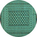 Round Persian Turquoise Traditional Rug, tr2392turq