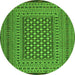 Square Persian Green Traditional Rug, tr2392grn