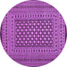 Round Machine Washable Persian Purple Traditional Area Rugs, wshtr2392pur