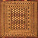 Round Machine Washable Persian Orange Traditional Area Rugs, wshtr2392org