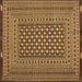 Square Machine Washable Persian Brown Traditional Rug, wshtr2392brn