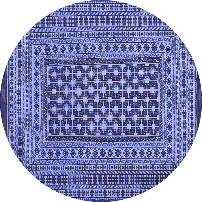 Round Machine Washable Persian Blue Traditional Rug, wshtr2392blu