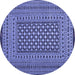 Round Machine Washable Persian Blue Traditional Rug, wshtr2392blu