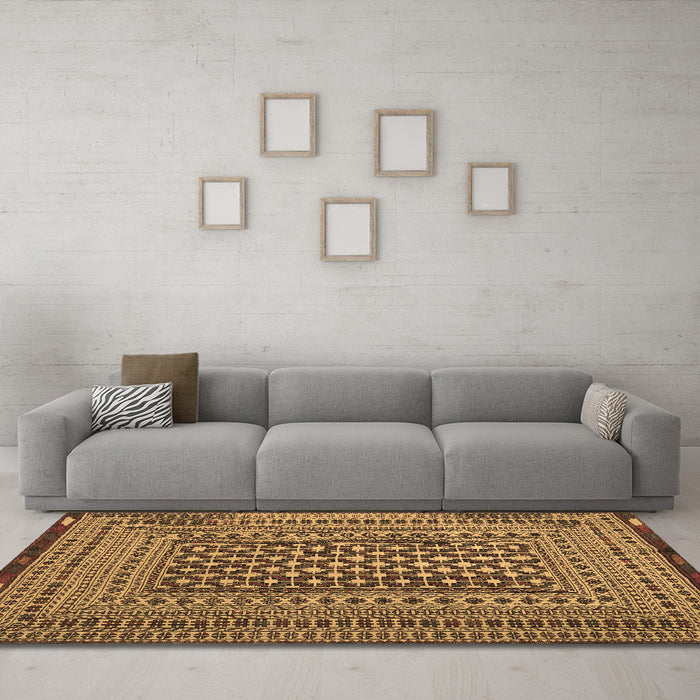 Machine Washable Persian Brown Traditional Rug in a Living Room,, wshtr2392brn
