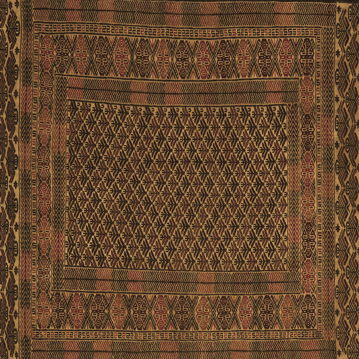 Square Persian Brown Traditional Rug, tr2393brn