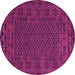 Round Persian Pink Traditional Rug, tr2393pnk