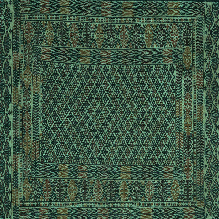 Square Persian Turquoise Traditional Rug, tr2393turq