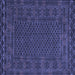 Square Machine Washable Persian Blue Traditional Rug, wshtr2393blu