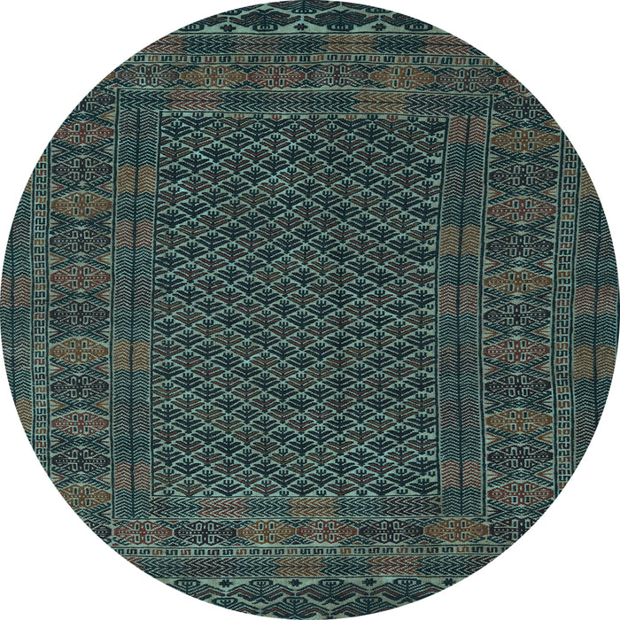 Round Persian Light Blue Traditional Rug, tr2393lblu