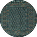 Round Persian Light Blue Traditional Rug, tr2393lblu