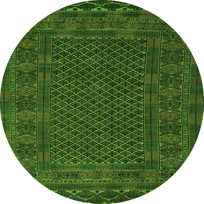 Square Persian Green Traditional Rug, tr2393grn
