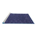 Sideview of Machine Washable Persian Blue Traditional Rug, wshtr2393blu