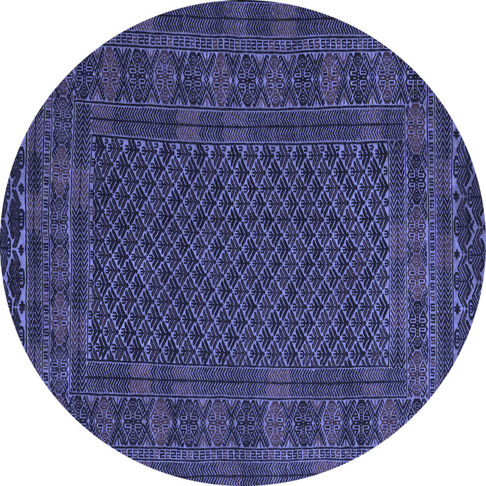 Round Persian Blue Traditional Rug, tr2393blu