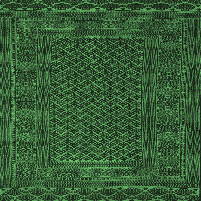 Square Machine Washable Persian Emerald Green Traditional Area Rugs, wshtr2393emgrn