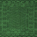 Square Machine Washable Persian Emerald Green Traditional Area Rugs, wshtr2393emgrn